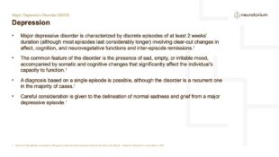 Major Depressive Disorder – Definitions and Diagnosis – slide 4